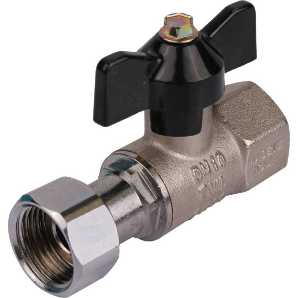 Кран Stout 1/2"x1/2" ВР шаровой накидной гайкой (ручка бабочка) (SVB-0009-000015)