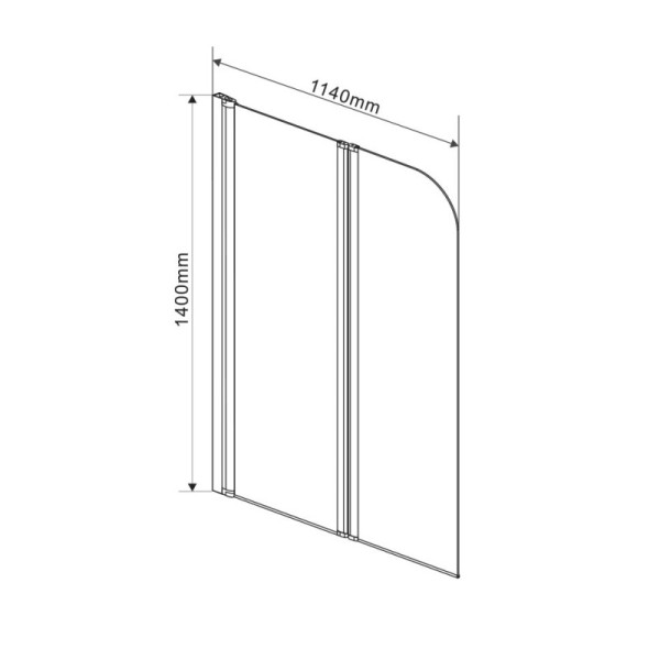 Душевая шторка для ванны Vincea 1140х1400 стекло шиншилла, профиль хром (VSB-12114CH-R)