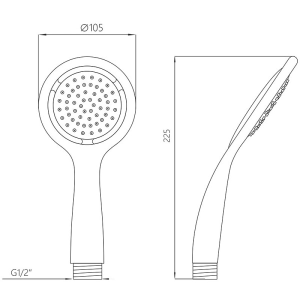 Душевая лейка Melodia 1 функция d105 хром/серый (MKP20533)