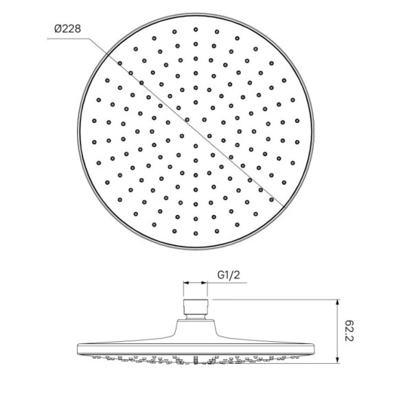 Душ верхний Iddis Optima Home 228 мм хром (OPH22CRi64)