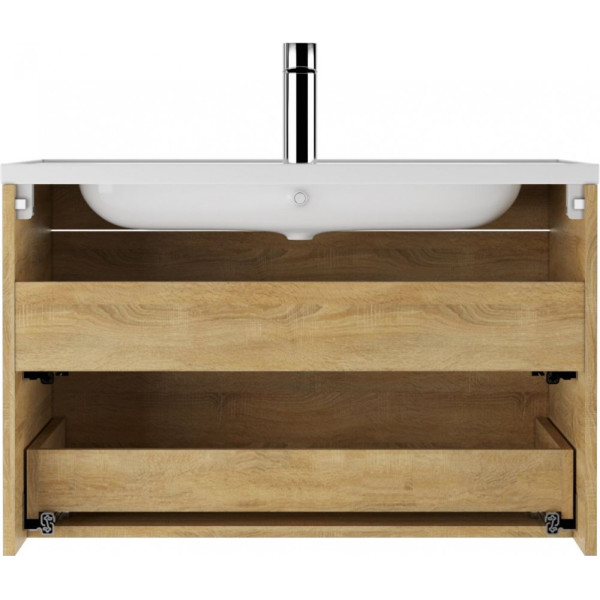 Тумба подвесная под умывальник Absolute 80 Polli с двумя ящиками В2 Домино (DP6302T)