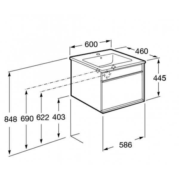 Тумба подвесная Roca Aneto 586x450x429 белый (7.8574.2.980.6)