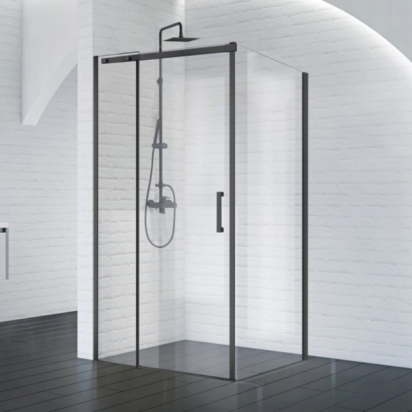 Душевой уголок BelBagno Acqua 120x90 стекло прозрачное, профиль хром (ACQUA-AH-1-120/90-C-NERO)