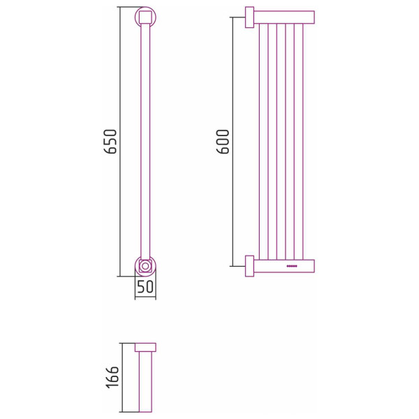 Полотенцесушитель электрический Сунержа Хорда 4.0 600x166 хром (00-0834-0600)
