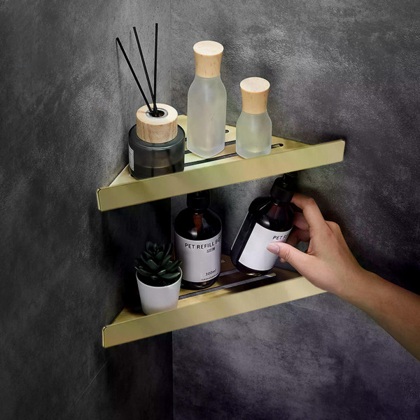 Полка угловая Rea SF07 Gold mat золото матовое (REA-06013)