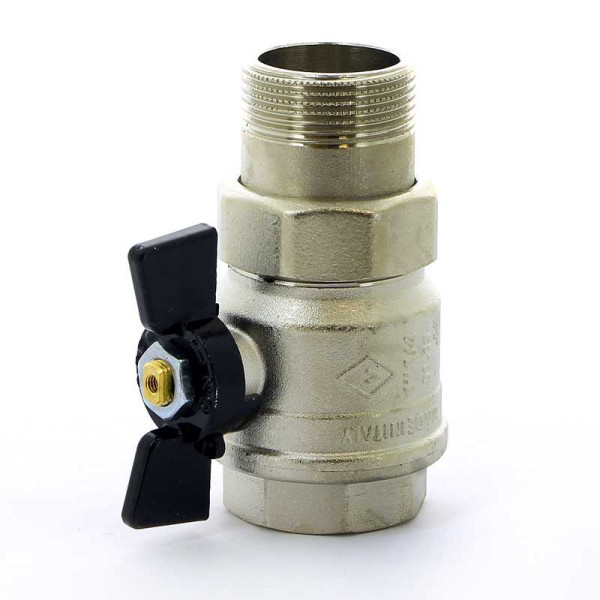 Кран Bugatti 1 1/4" шаровый со сгоном New Jersey 922 (черная бабочка) (09220007)