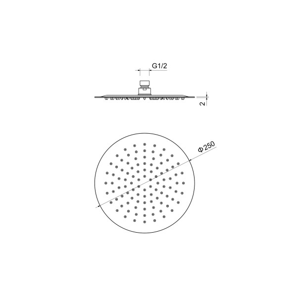 Верхний душ Aquatek 250 мм шлифованный черный хром (AQ2073BGM)