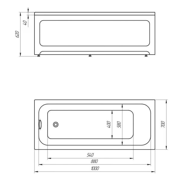 Ванна акриловая Aquatek Мия 100x70 белая (MIY100-0000001 )