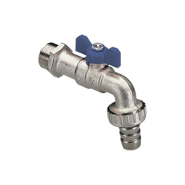 Кран шаровый сливной со штуцером Tiemme Eolo 1/2" (синяя бабочка) (2500053) Кран шаровый сливной со штуцером Tiemme Eolo 1/2" (синяя бабочка) (2500053)