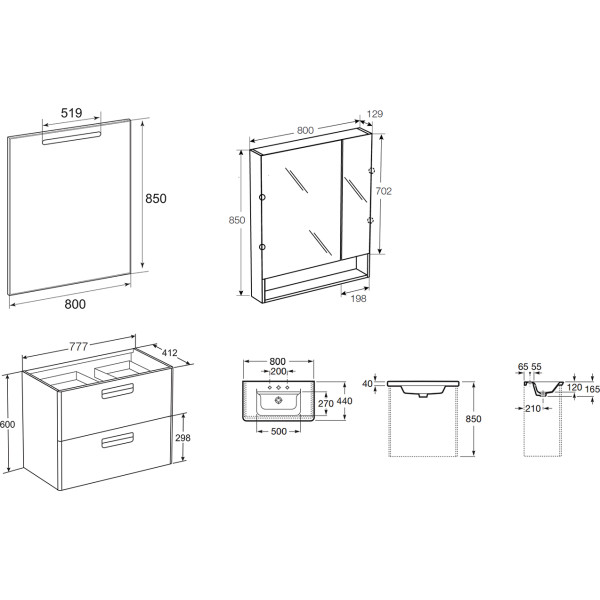 Тумба подвесная Roca Gap 80x44x60 белый (ZRU9302732)