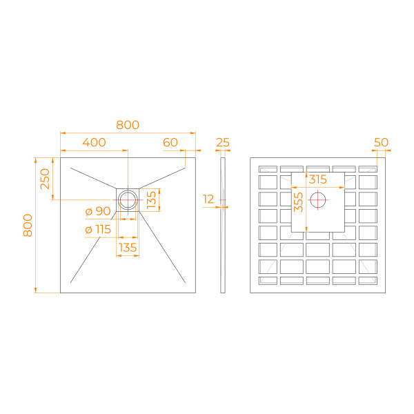 Душевой поддон RGW Stone Tray-W 80x80 белый (14152088-01-11)