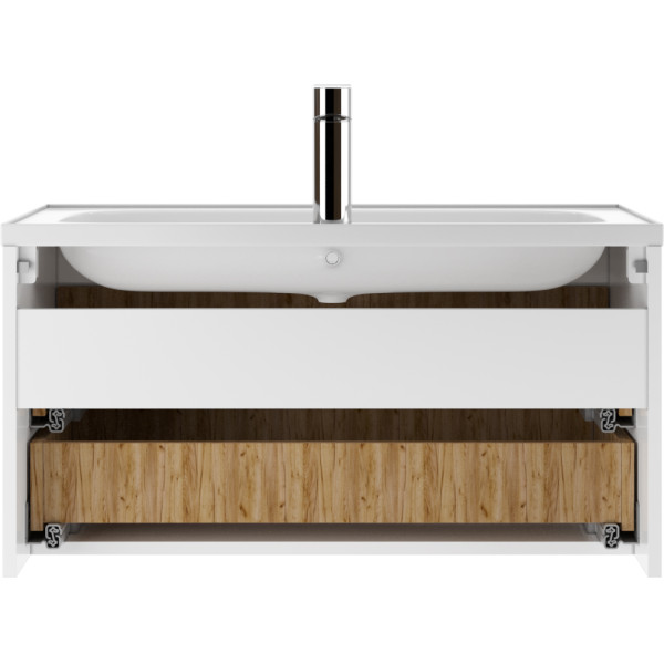 Тумба подвесная под умывальник Absolute 80 Senator 80 с двумя ящиками В2 Домино (DS4302T)