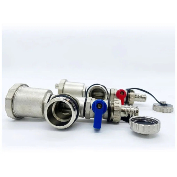 Тройник коллекторный в сборе 3/4" Vieir (тройник, воздухоотводчик, дренажный кран) (VR1107)