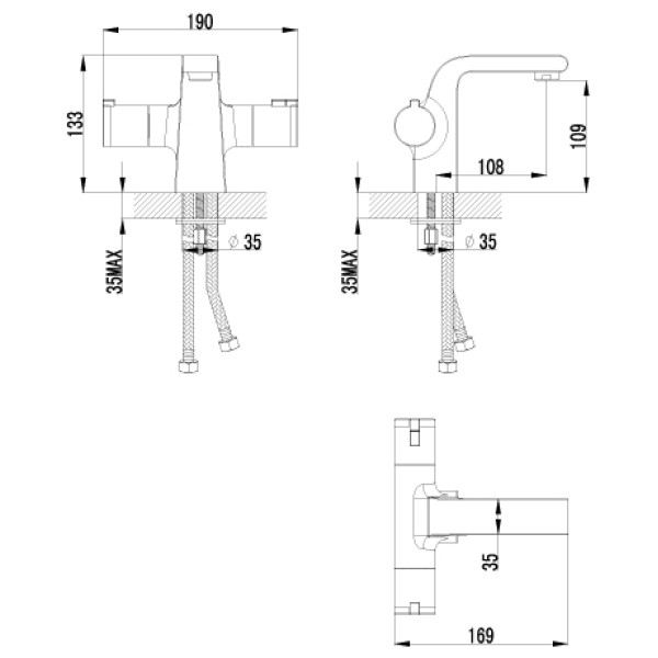 Смеситель термостатический для раковины Lemark Yeti (LM7836C)