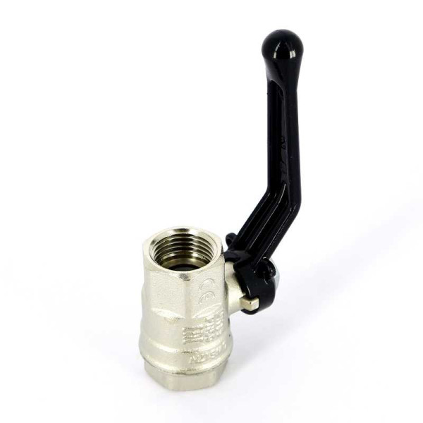 Кран Bugatti 1/2" ВВ шаровый New Jersey 910 (черная ручка) (09100012)