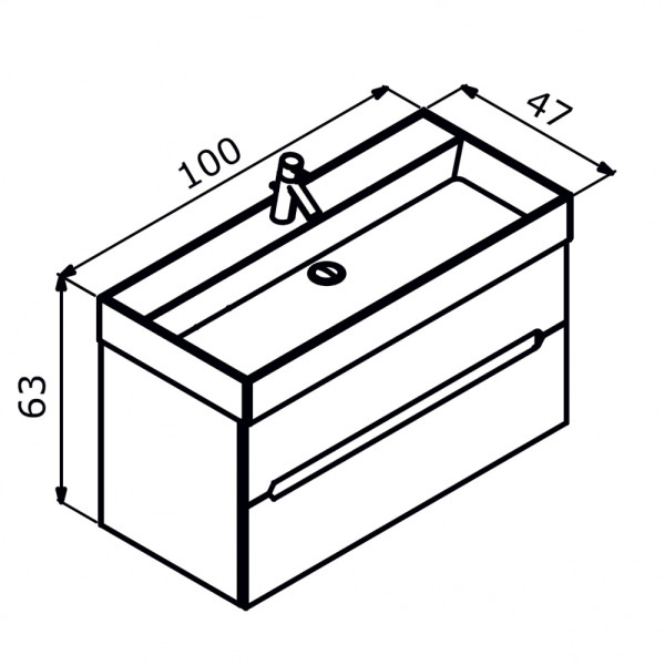 Тумба подвесная Orka Malta 1000x470x630 с раковиной антрацит матовый (5001482)