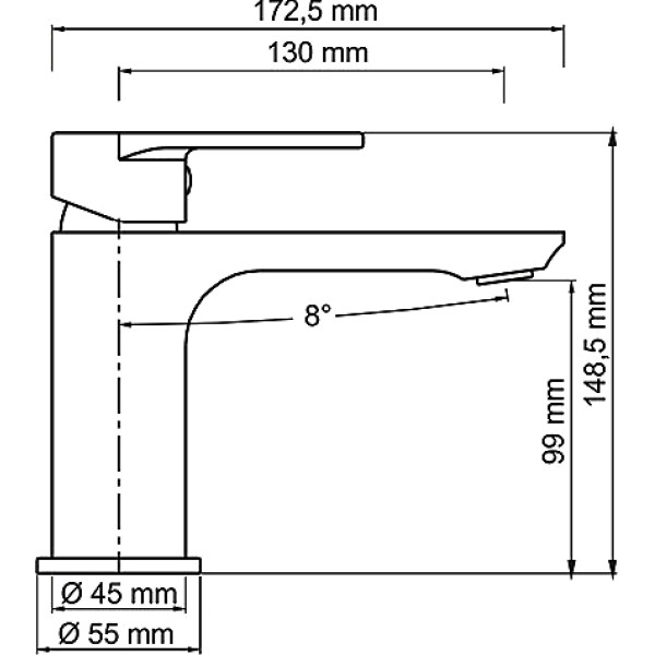 Смеситель для раковины WasserKRAFT Mindel белый матовый (8503)