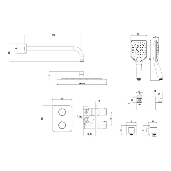 Смеситель для душа Lemark Yeti термостатический, встраиваемый хром (LM7849C) Смеситель для душа Lemark Yeti термостатический, встраиваемый хром (LM7849C)