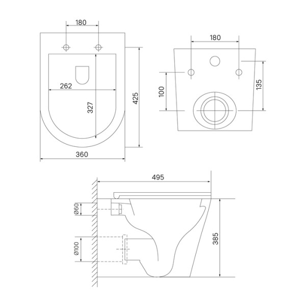 Унитаз подвесной Iddis Axes безободковый с сиденьем soft-close белый (AXERDSEi25)