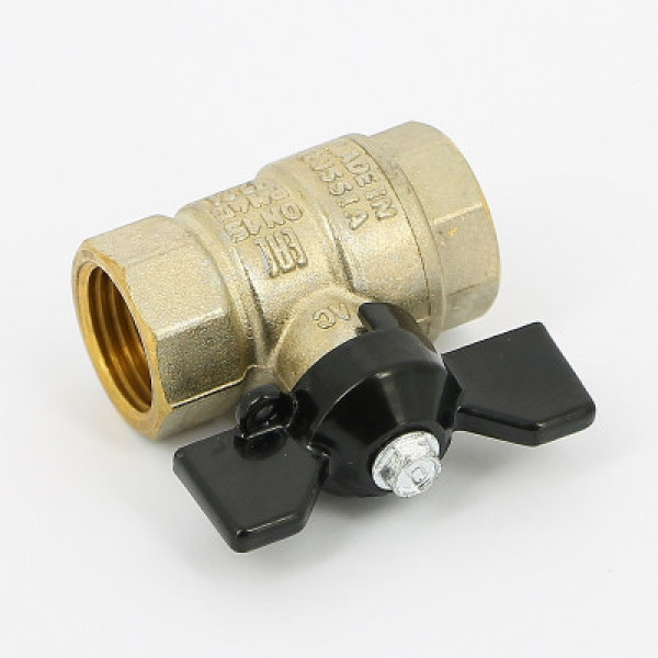 Кран 1/2" ВВ шаровый для манометра "LD Pride" (П/П, чёрная бабочка) (LD 44.340.15) Кран 1/2" ВВ шаровый для манометра "LD Pride" (П/П, чёрная бабочка) (LD 44.340.15)