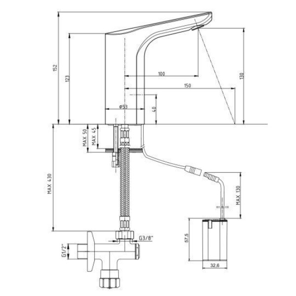 Смеситель для раковины E.C.A. Luna хром (108108051EX) Смеситель для раковины E.C.A. Luna хром (108108051EX)