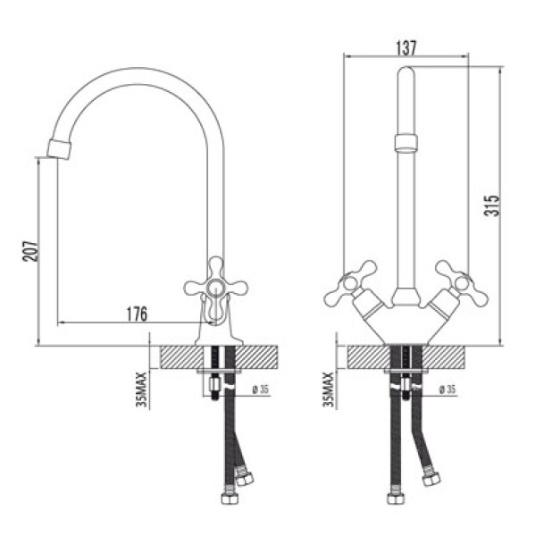 Смеситель для кухни Lemark Standard (LM2105C)