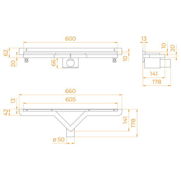 Душевой трап RGW SDR 660 хром (21216000-011)