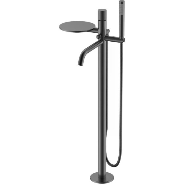 Смеситель напольный Boheme Stick графит с душевым комплектом (129-GM.4)