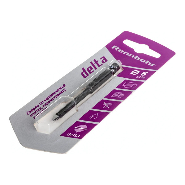 Сверло по стеклу и керамике Rennbohr Delta 6 мм. (2-х гранное) (676006) Сверло по стеклу и керамике Rennbohr Delta 6 мм. (2-х гранное) (676006)