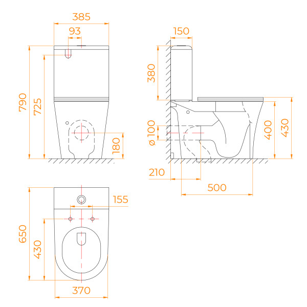 Унитаз-компакт с бачком RGW SW-04 белый (67420104-01)