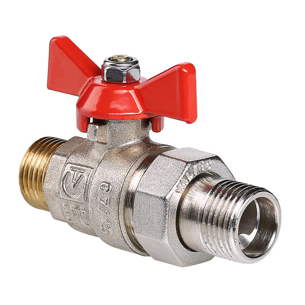 Кран 3/4" НН шаровый со сгоном Valtec Base (красная бабочка) VT.226.N.05 Кран 3/4" НН шаровый со сгоном Valtec Base (красная бабочка) VT.226.N.05