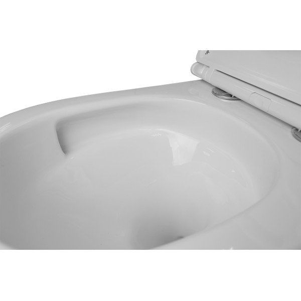 Инсталляция для подвесного унитаза Azario Forte+подвесной унитаз Azario Grado+клавиша Azario Forte хром глянцевый (AZ-100-100F+AZ-0046-UQ3+AZ-100-002F