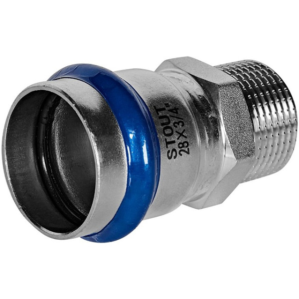 Переход 28х3/4"Н Stout SSS-2021 ВПр-НР (нерж.ст., пресс) SSS-2021-002834