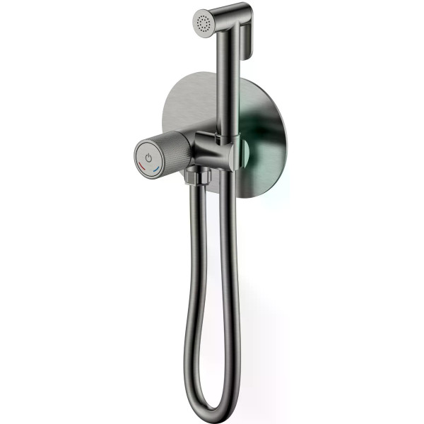 Смеситель с гигиеническим душем Boheme TECH GM (графит) (157-GM)