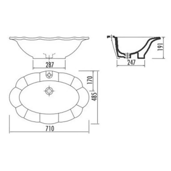 Раковина накладная Creavit Trump 71x48,5 белая (TP175-00CB00E-0000)