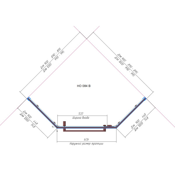 Душевой уголок RGW HO-084-W 90*90 стекло прозрачное, профиль белый 350608499-15