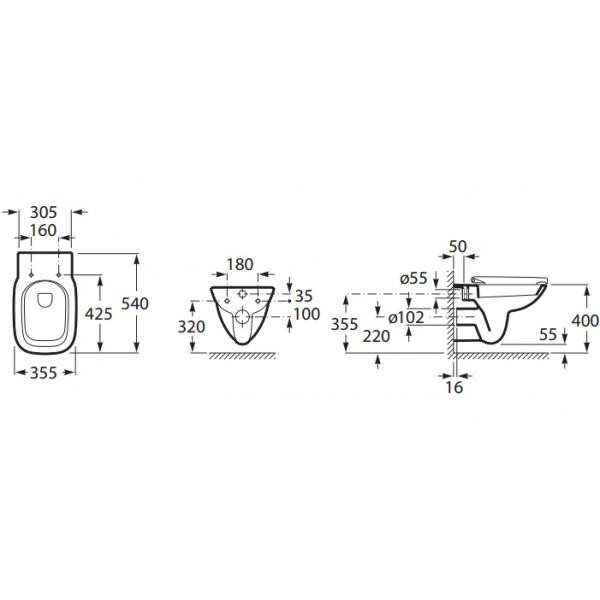 Унитаз подвесной Roca Debba (346997000)