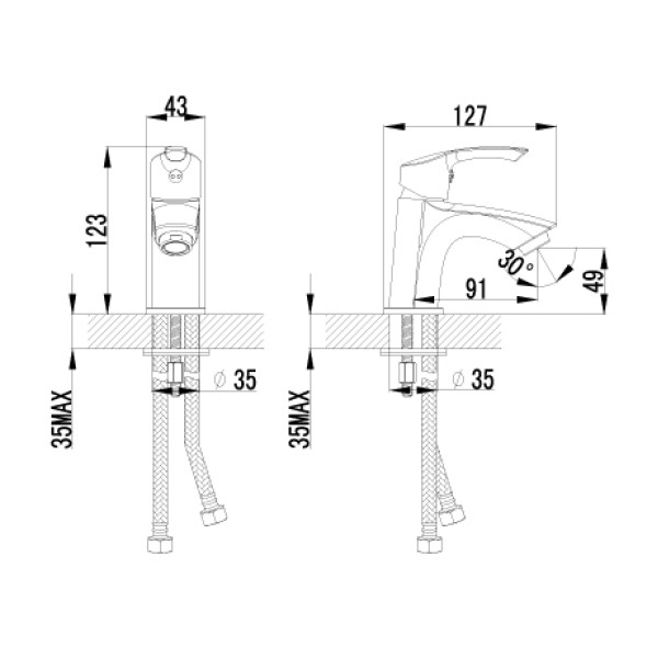 Смеситель для раковины Lemark Strike (LM1106C) Смеситель для раковины Lemark Strike (LM1106C)