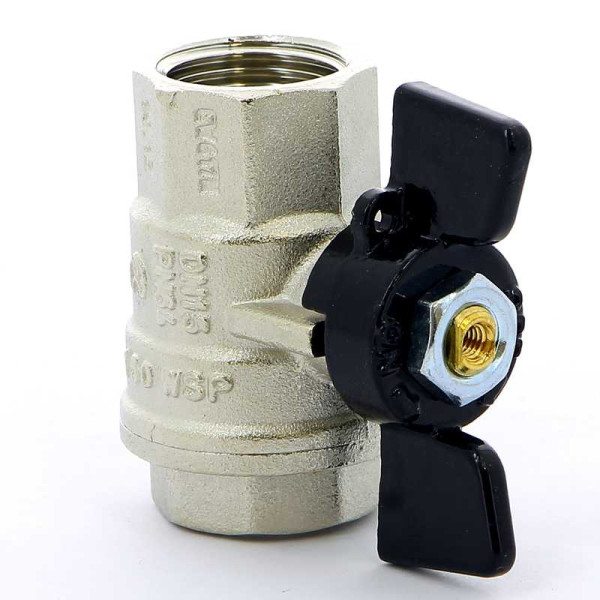 Кран Bugatti 1/2" ВВ шаровый Oregon 302 (черная бабочка) (03020062)