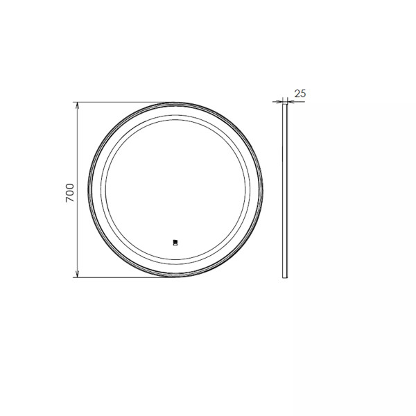 Зеркало Comforty Ереван 700x25x700 с подсветкой белый матовый (00-00014156)