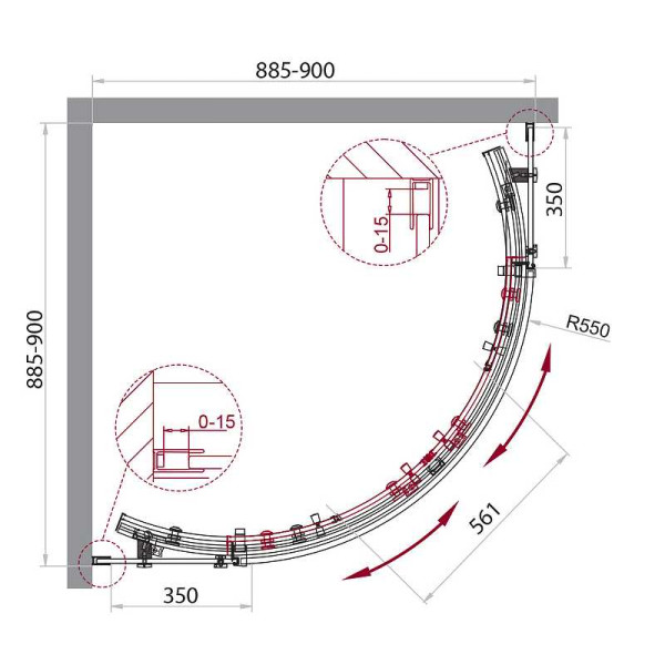 Душевой уголок BelBagno Acqua 90x90 стекло прозрачное, профиль хром (ACQUA-R-2-90-C-Cr) Душевой уголок BelBagno Acqua 90x90 стекло прозрачное, профиль хром (ACQUA-R-2-90-C-Cr)