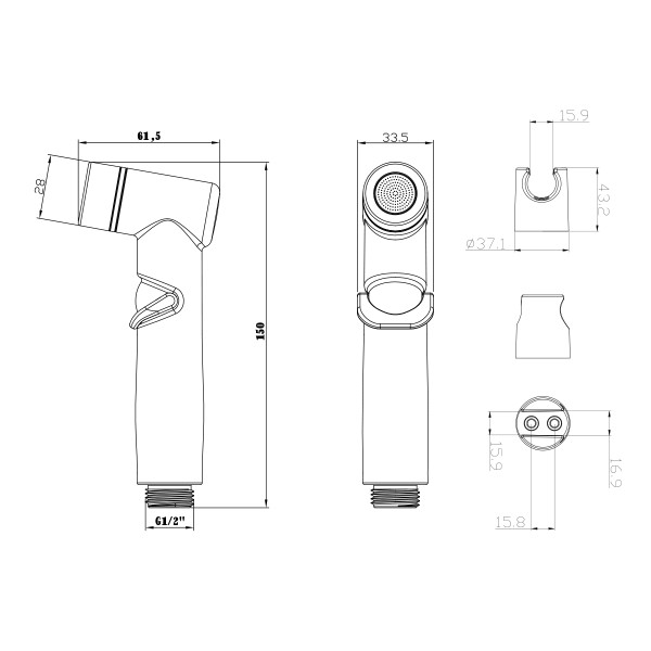 Комплект для биде Lemark с гигиеническим душем (LM8088BL)