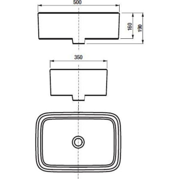 Раковина накладная Roca Mila 35х50 белая (32700B000)