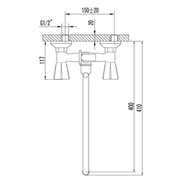 Смеситель для ванны и душа Melodia Dinatro с душевым гарнитуром (MDV 40141)
