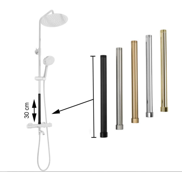 Удлинитель душевой стойки Rea 30 см Gold mat (Tom, Soul, Aldi, Bliss, Santos, Roger, Lungo с термостатом, Luis, Vigo) (REA-K7704)