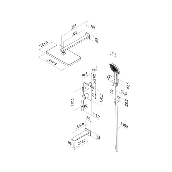 Душевая система Iddis Parker глянцевый хром (PARSB03i68)