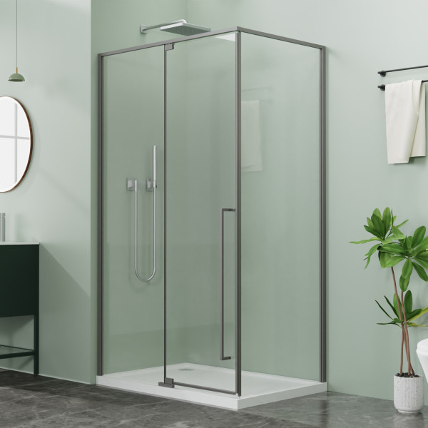 Душевой уголок Azario Male 90x90x195 стекло прозрачное, профиль графит матовый (AZ-J50-90-MGR-CL)