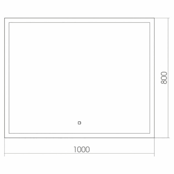 Зеркало Azario Гуверт 1000х800 c подсветкой и диммером, сенсор выкл (ФР-1539)