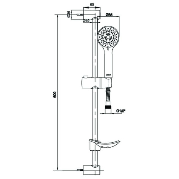 Душевой гарнитур E.C.A Nita (102146025EX) Душевой гарнитур E.C.A Nita (102146025EX)