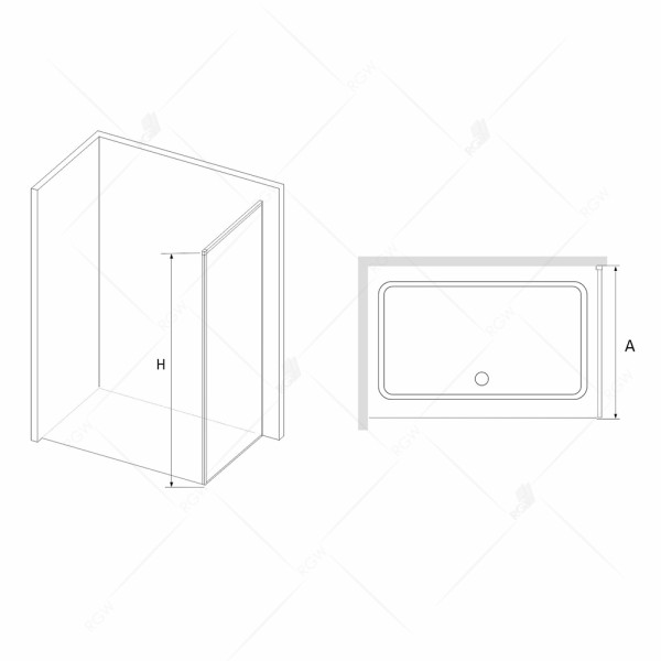 Душевая перегородка RGW Z-05B 70x195 стекло прозрачное, профиль черный (32220570-14)